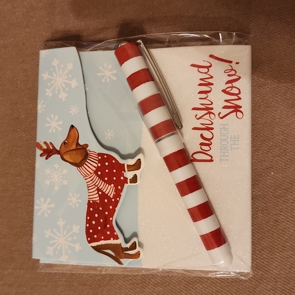 🎅 Dachshund Holiday Notepad Memo Set - Picture 3 of 8
